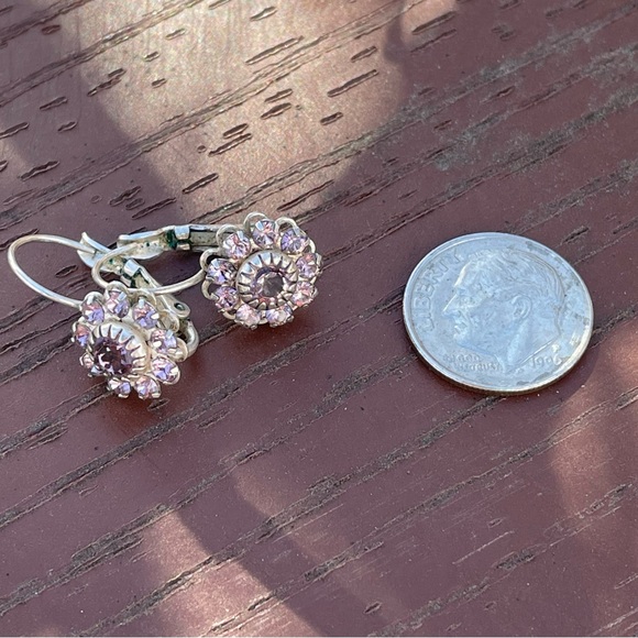 NWOT Amethyst and Silver Leverback Earrings - Picture 5 of 5